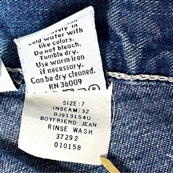 CALVIN KLEIN 90’s Boyfriend Jeans Button Fly Rinse Wash Blue Size 7 - Picture 9 of 9